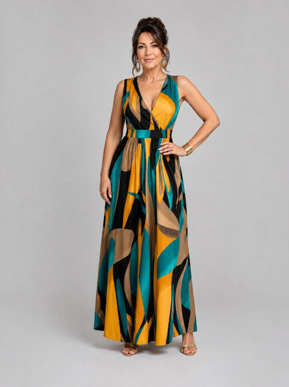 Teresa | Graphic Print Maxi Dress