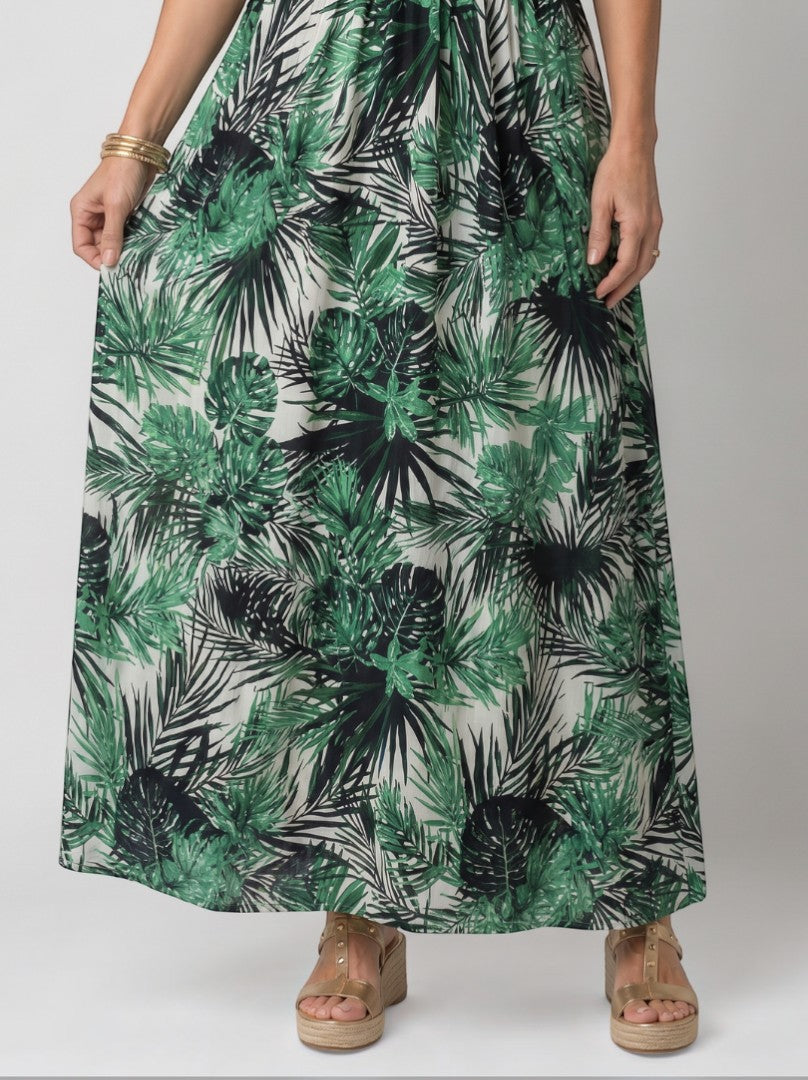 Wendy | Palm Print Maxi Dress