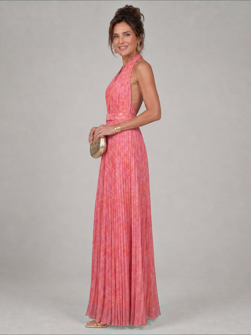 Natalie | Rose Pleated Maxi Dress