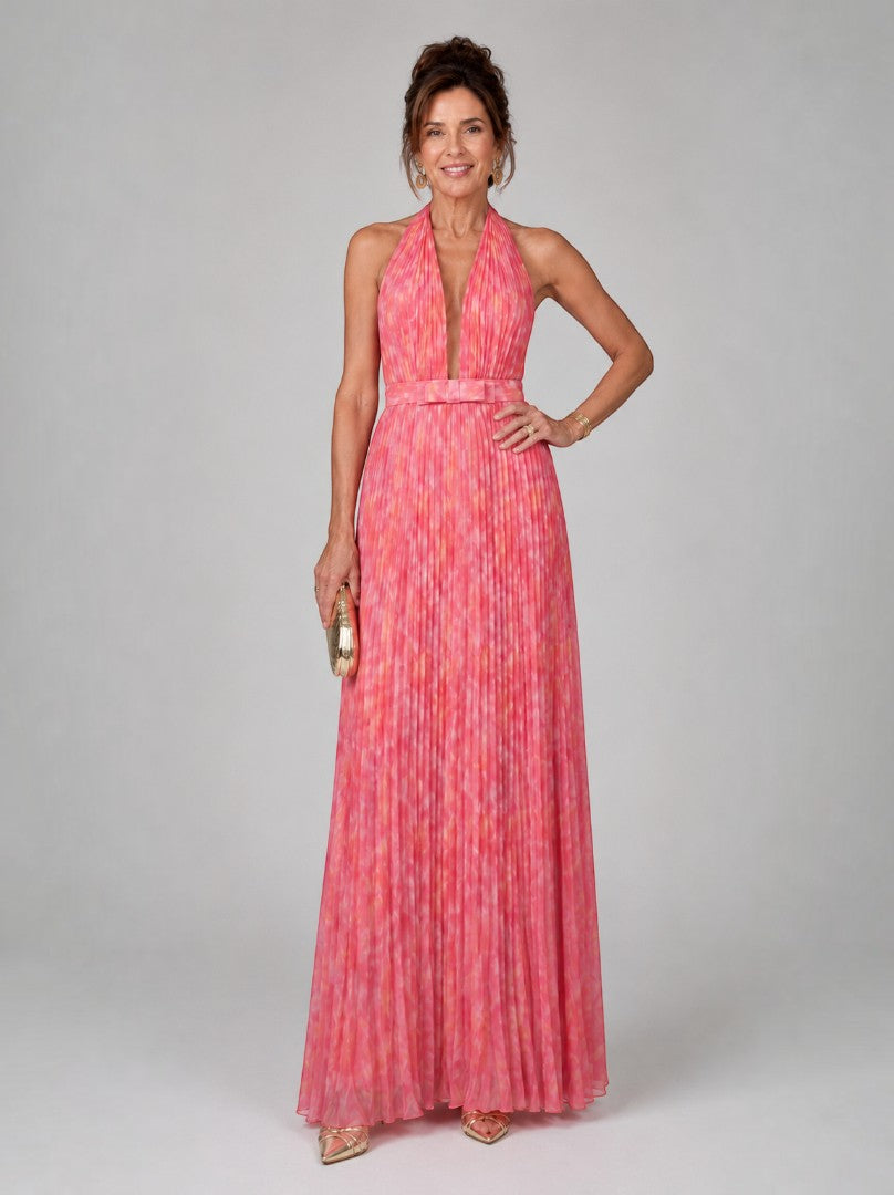 Natalie | Rose Pleated Maxi Dress