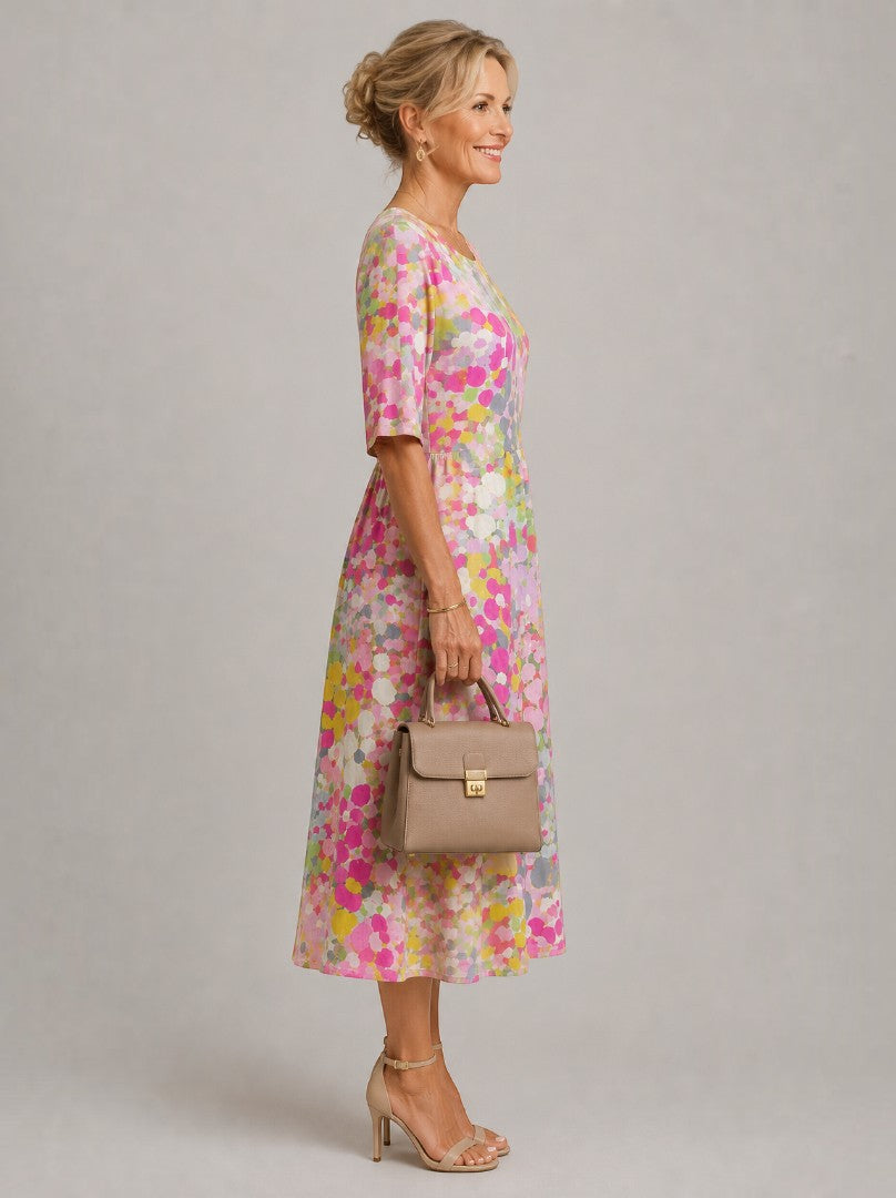 Sarah | Watercolour Floral Midi Dress