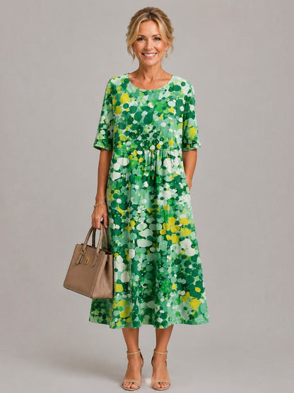 Sarah | Watercolour Floral Midi Dress