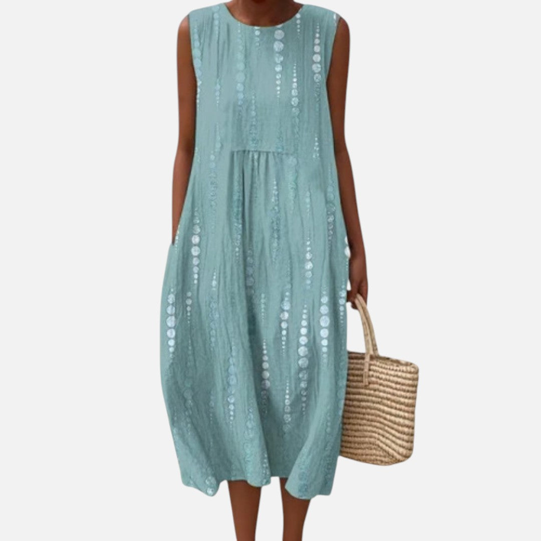 Winnie | Mint Textured Sleeveless Midi Dress