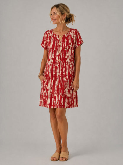 Fiona | Black Graphic Print Summer Dress