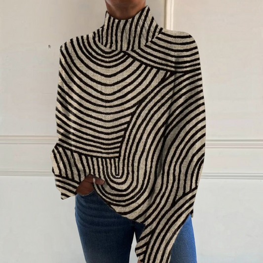 Louise | Graphic Stripe Roll-Neck Jumper