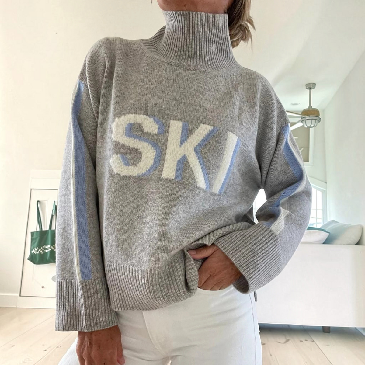 Deborah | Grey Ski Roll-Neck Jumper