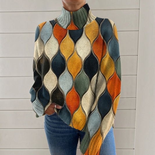 Alison | Retro Teardrop Roll-Neck Jumper