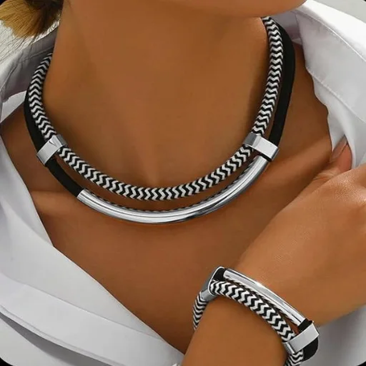 Mabel | Braided Necklace & Bracelet Set