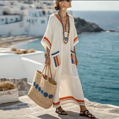 Olivia | Printed Linen Dress